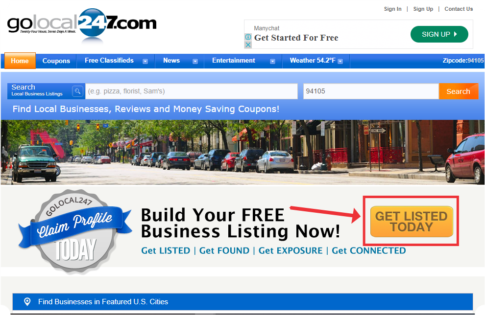 GET LISTED ON GOLOCAL247